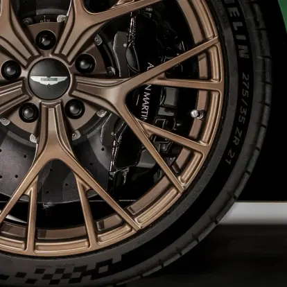 Upclose view of Aston Martin DB12 tire