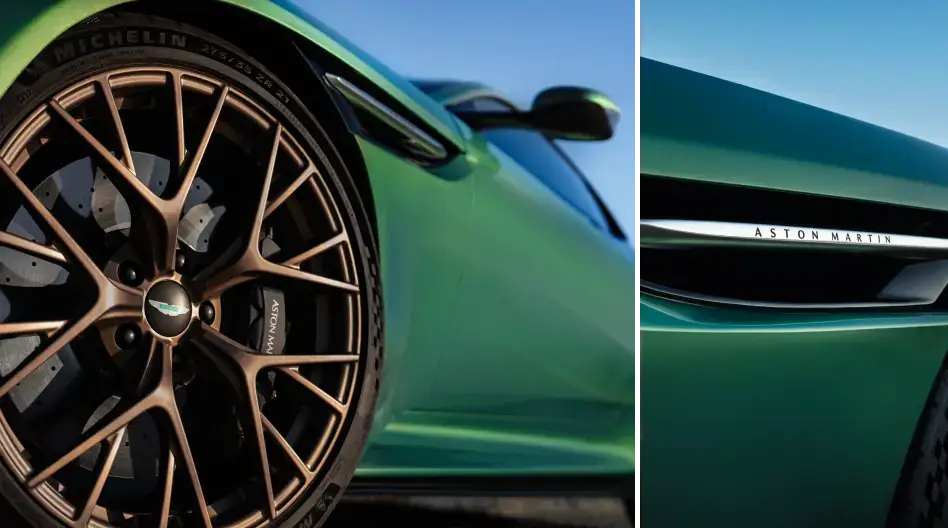 Upclose view of Aston Martin DB12 tire