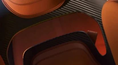 Upclose view of leather seat in Aston Martin DB12